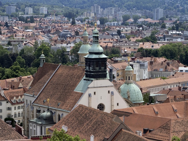 Graz Österreich Dächer Details Fliesen