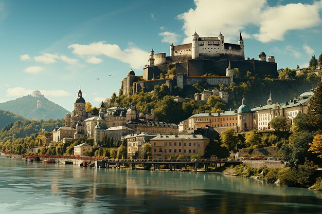 Foto grdig, cidade austríaca no estado de salzburgo