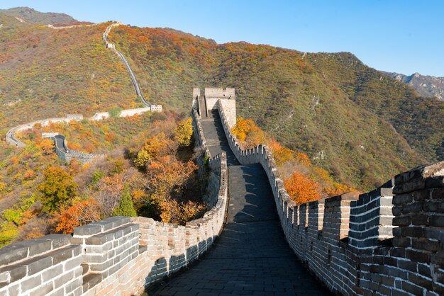 Great wall Fernsicht komprimierte Türme und Wandsegmente