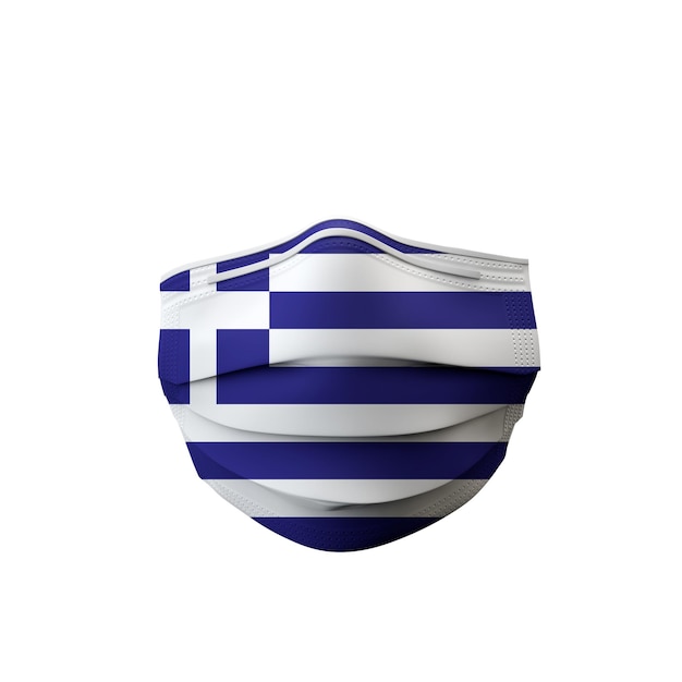 Grecia bandera máscara médica protectora d representación