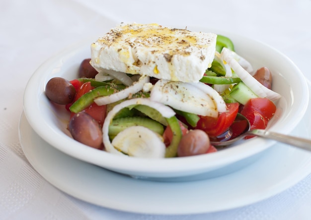 Grecia comida ensalada de verduras con queso