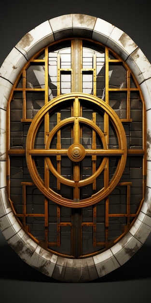 Greeble Style Steampunk Inspirado Porta Ornamental com Desenho de Círculo