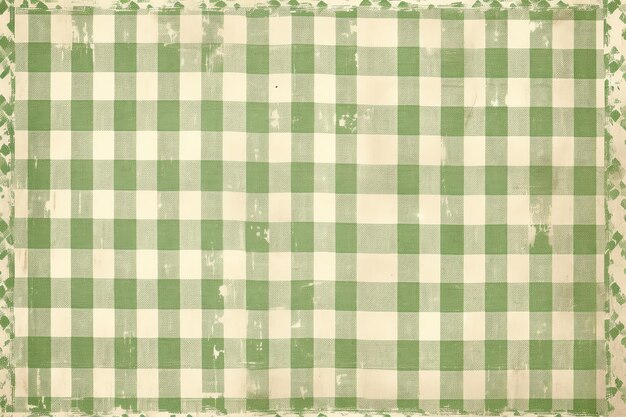 Foto green and white gingham pattern antique junk journal página de fondo decoración artística de la pared para el vivero o