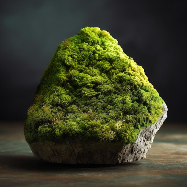 Green Moss On Rock Eine Installation von gefundenen Objekten im Stil von