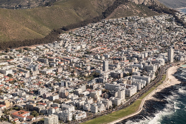 Green Point und Sea Point Cape Town Luftaufnahme aus einem Hubschrauber geschossen