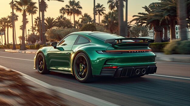 Green Porsche 992 GT3 Cote d'Azur condução fotografia de movimento ar 169 estilizar 750 v 6 ID de trabalho cd6ca3cc25324629a08c6f6bdfadf826