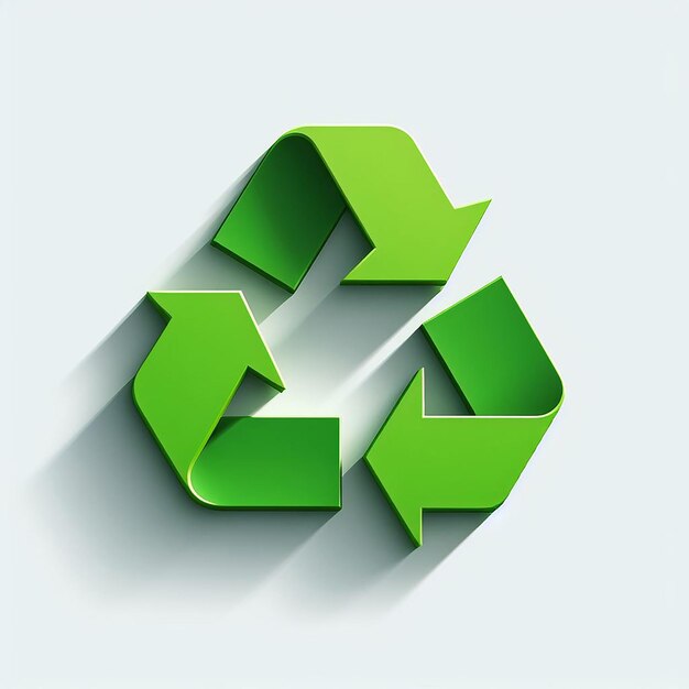 Foto green recycling symbol on a white background world earth day