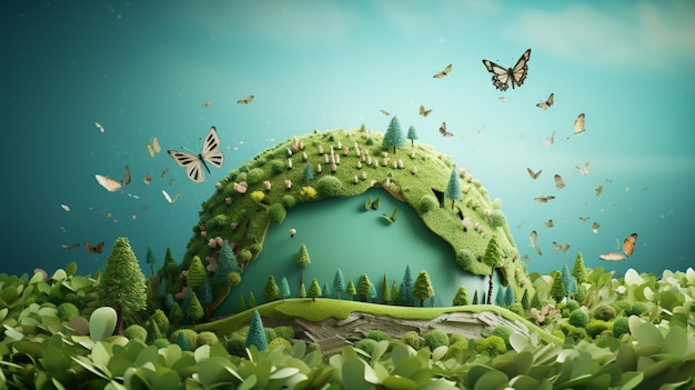 Green save world ecology imagem de conservação ambiental Ai gerada arte
