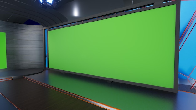 Green Screen Studio 2267_3D Virtual TV Studio Noticias_Fondo de estudio