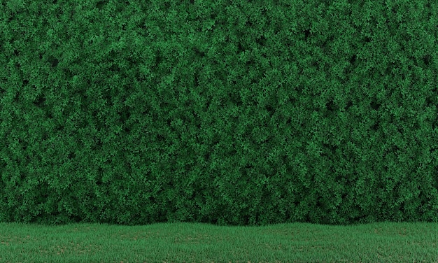 Green Tree Wall Zaun background3D-Rendering