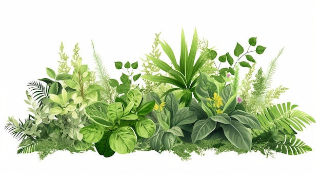 Greenery clipart aislado fondo blanco Generativo ai