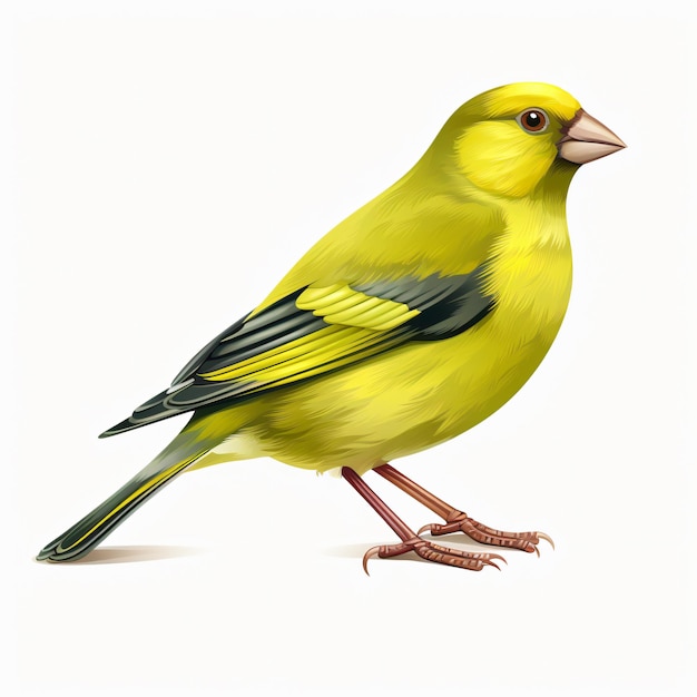 Greenfinch Clipart aislado sobre un fondo blanco