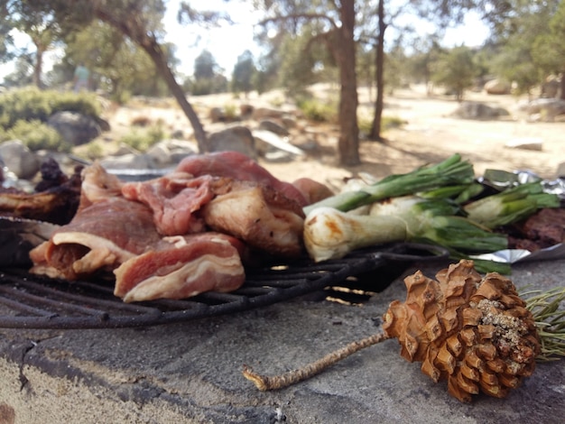 Foto grelha de comida