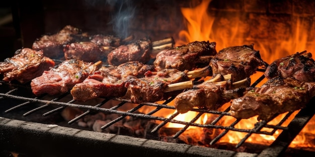 Grelha de uma cozinha de um restaurante argentino