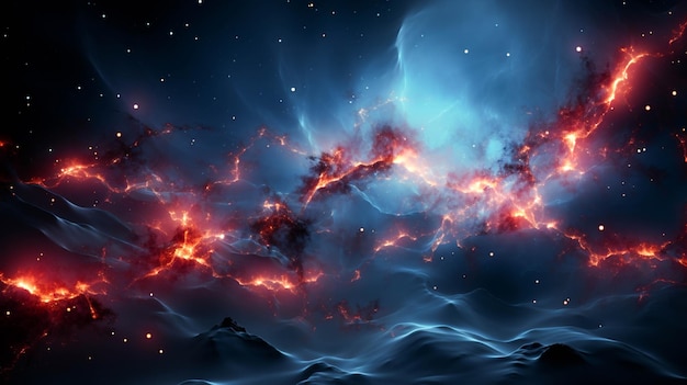 Grenzenloses Universum mit neuronalem Netzwerk der Sterne