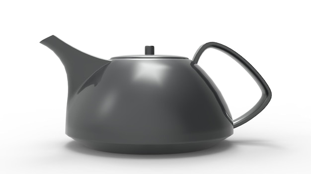 Grey Teapor isoliert auf weißem Hintergrund Design des Küchengeschirrs