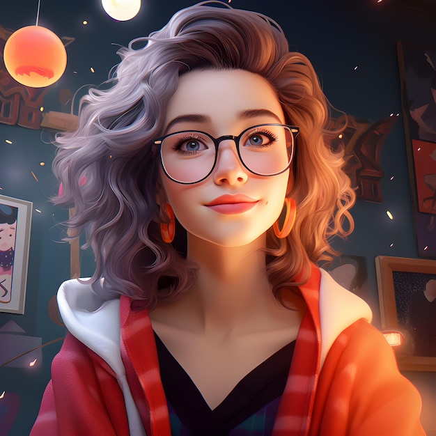 GreyEyed Wonder Retrato hiperrealista 8K de uma menina com óculos de proteção