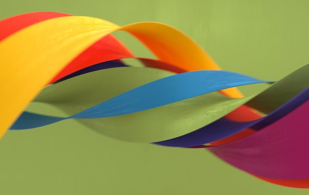 Gribbons trenzados coloridos abstractos ondas Representación 3d del fondo moderno