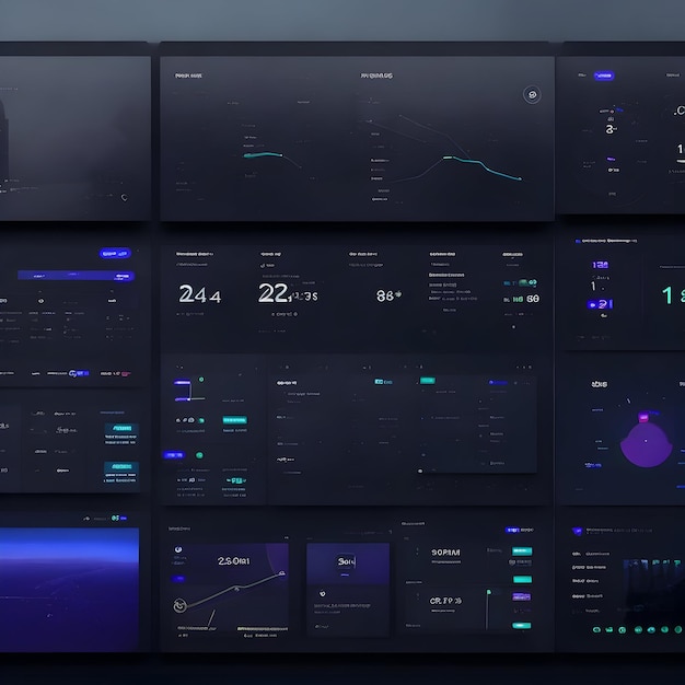 Foto grid-basiertes dashboard-layout mit uxui-prinzipien