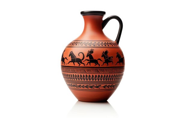 Foto griechische amphora-kunst auf weißem hintergrund