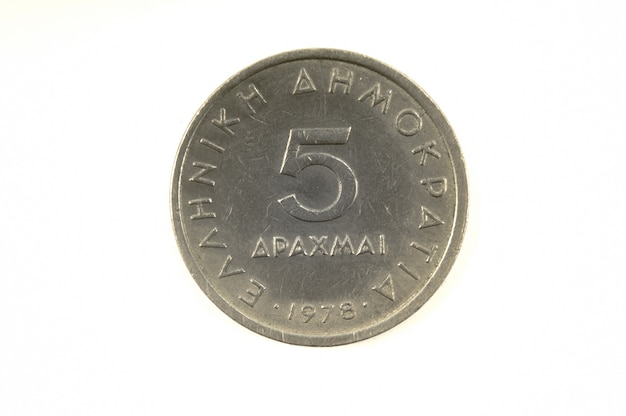 Griechische Drachmenmünze, 5 Drachmen