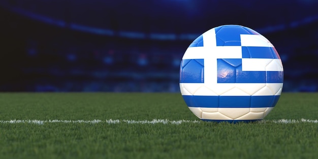 Griechische Flagge auf einem Fußball