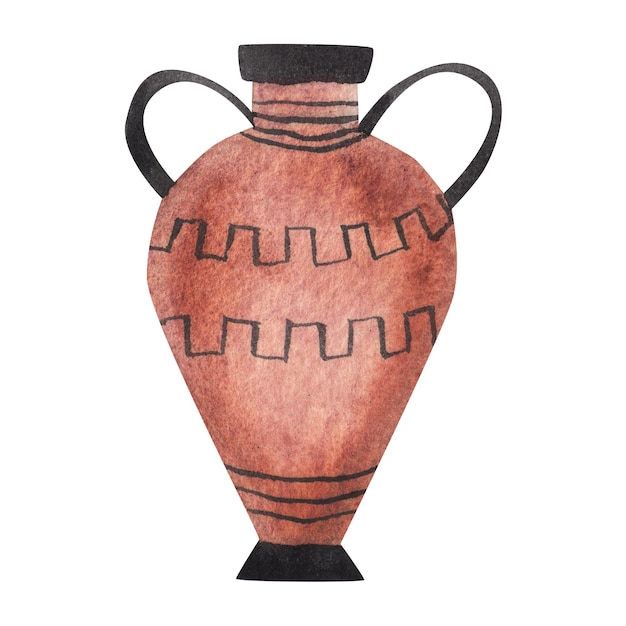 Griechische Vase Aquarell-Illustration