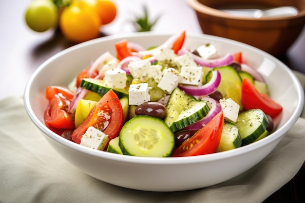 Griechischer Salat aus frischem Gemüse in einer Schüssel