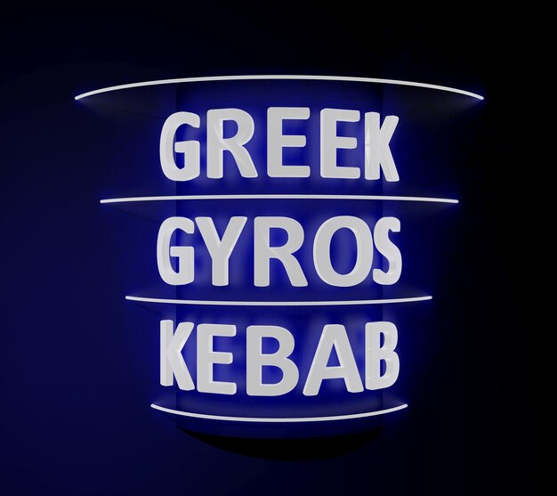 Griechisches Gyros-Kebab-Zeichen