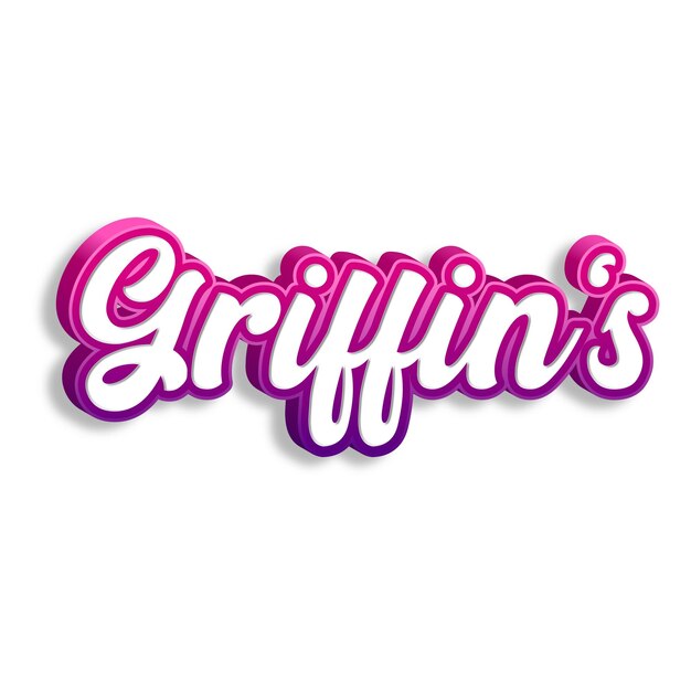 Foto griffins tipografia 3d design amarelo rosa branco fundo foto jpg