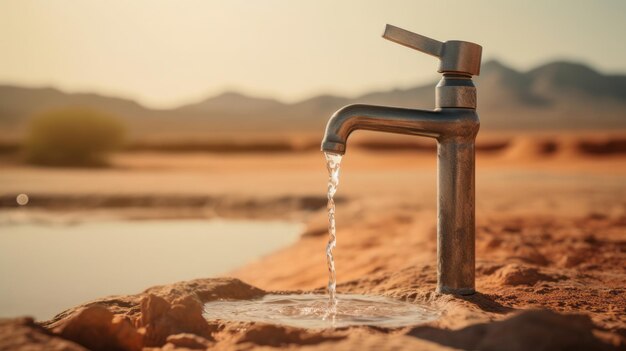 Un grifo con agua saliendo de él