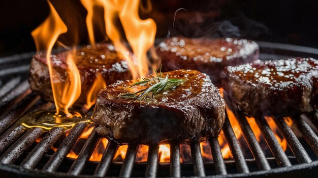 Grill Juicy Stake com fundo isolado para postagem em redes sociais