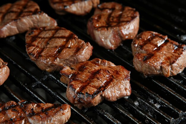 Grill Marks Galore Grilled carne de porco ou carne bovina foto