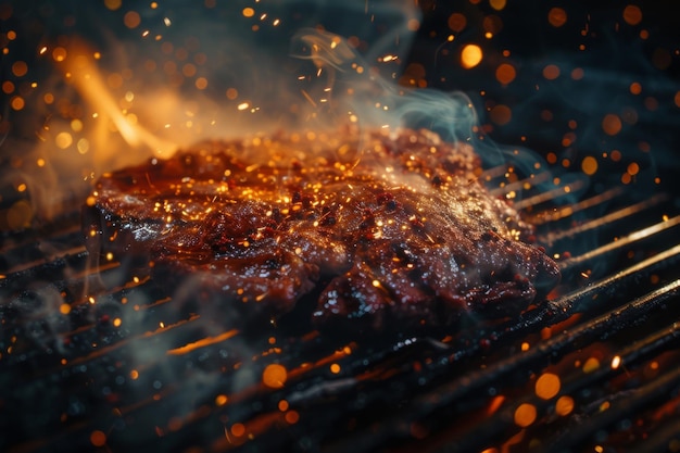 Foto grill masterpiece hot steak faça publicidade brilhante