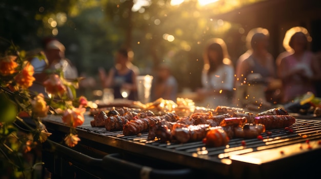 Grill während der Party im Hinterhof