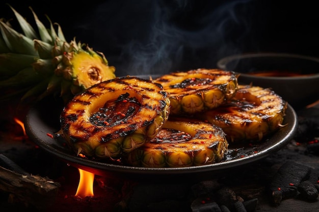 Grillananas-Dessert mit Grill