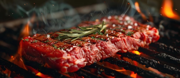 Grillen von frischem Fleisch auf einem Grill