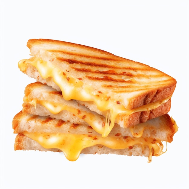 Foto grillkäse-panini-sandwich auf weißem hintergrund