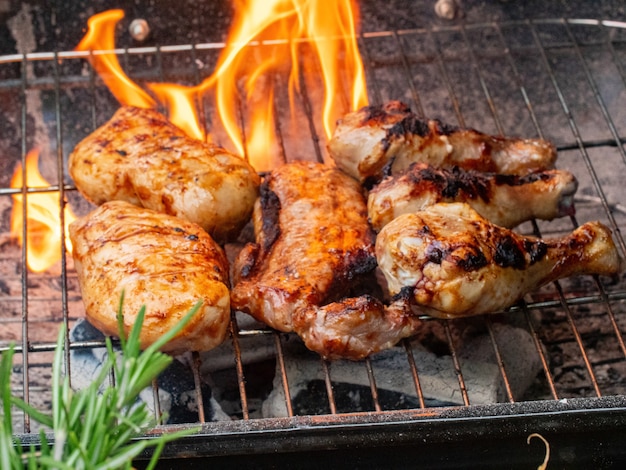 Grillmahlzeit kochen im Sommer.