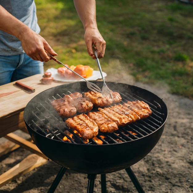 Grillnahrung mit Knoblauch