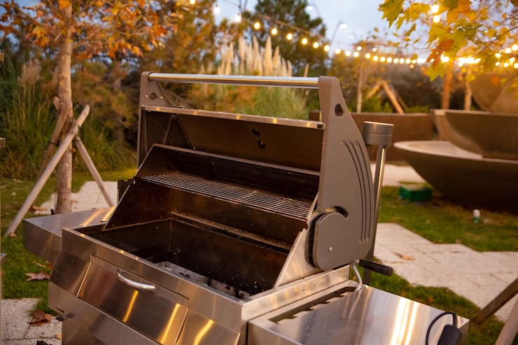 Foto grillofen auf der terrasse