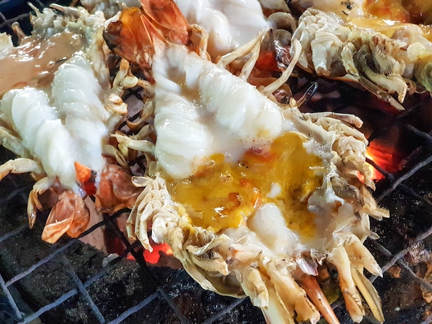 Grills Shrimp, Geschmack gut für Garnelen-Liebhaber, das berühmte Essen in Ayutthaya, Singburi Thail