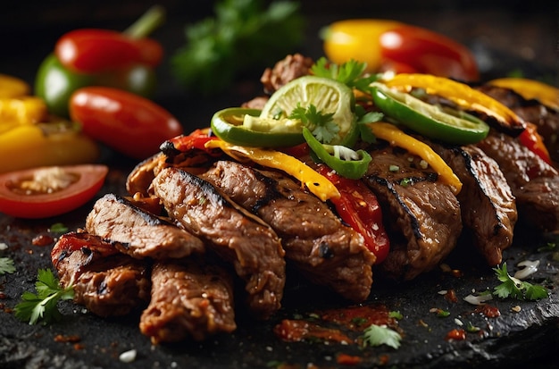 Grilltes Fajita-Fleisch aus der Nähe