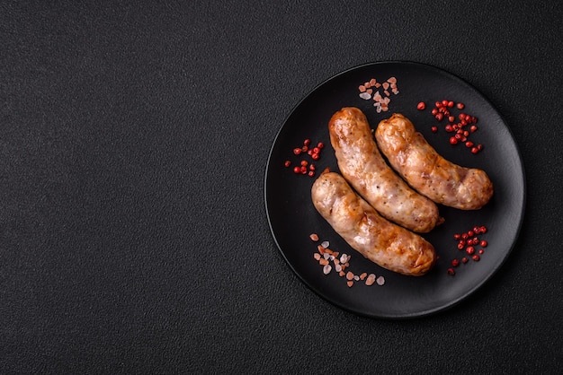 Grillwurst mit Gewürzen und Kräutern Mit Kopierplatz