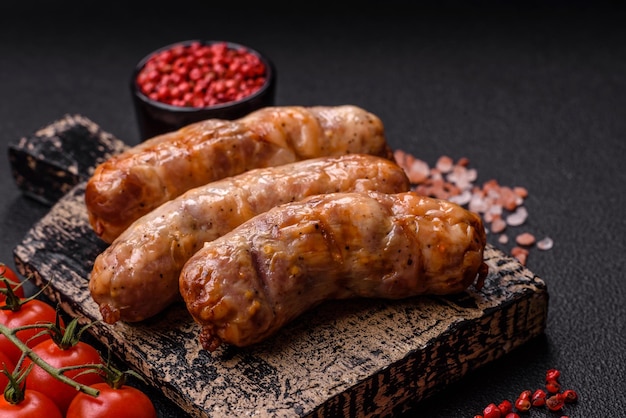 Grillwurst mit Gewürzen und Kräutern Mit Kopierplatz