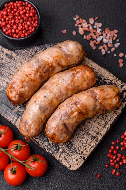 Grillwurst mit Gewürzen und Kräutern Mit Kopierplatz