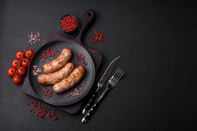 Grillwurst mit Gewürzen und Kräutern Mit Kopierplatz