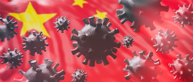 Grippe-Coronavirus-Pandemie-Virusinfektion Chinesische Grippe concept3d Illustration