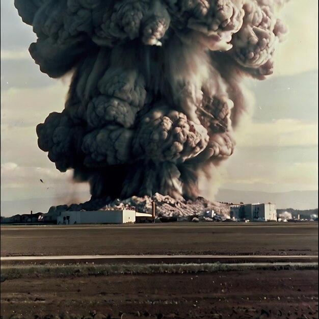 Foto grita la imagen de la tierra siendo diezmada por una bomba atómica generada por la ia