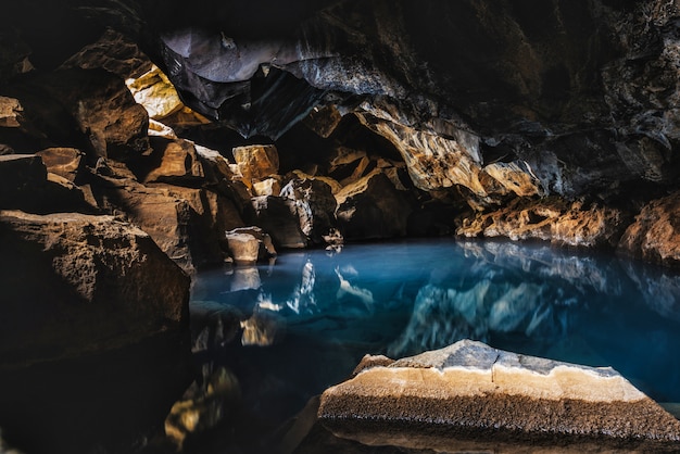 Grjotagja Cave Hot Spring Island